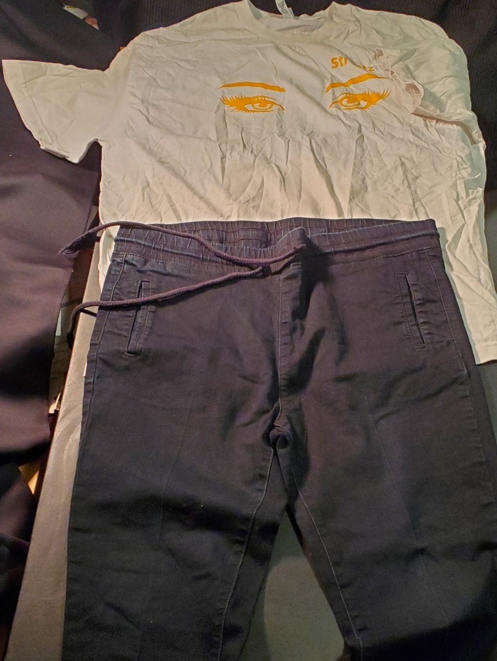 Alstyle White Sizr Xl Shirt And V.i.p Dark Blue Size 13/14 Jean
